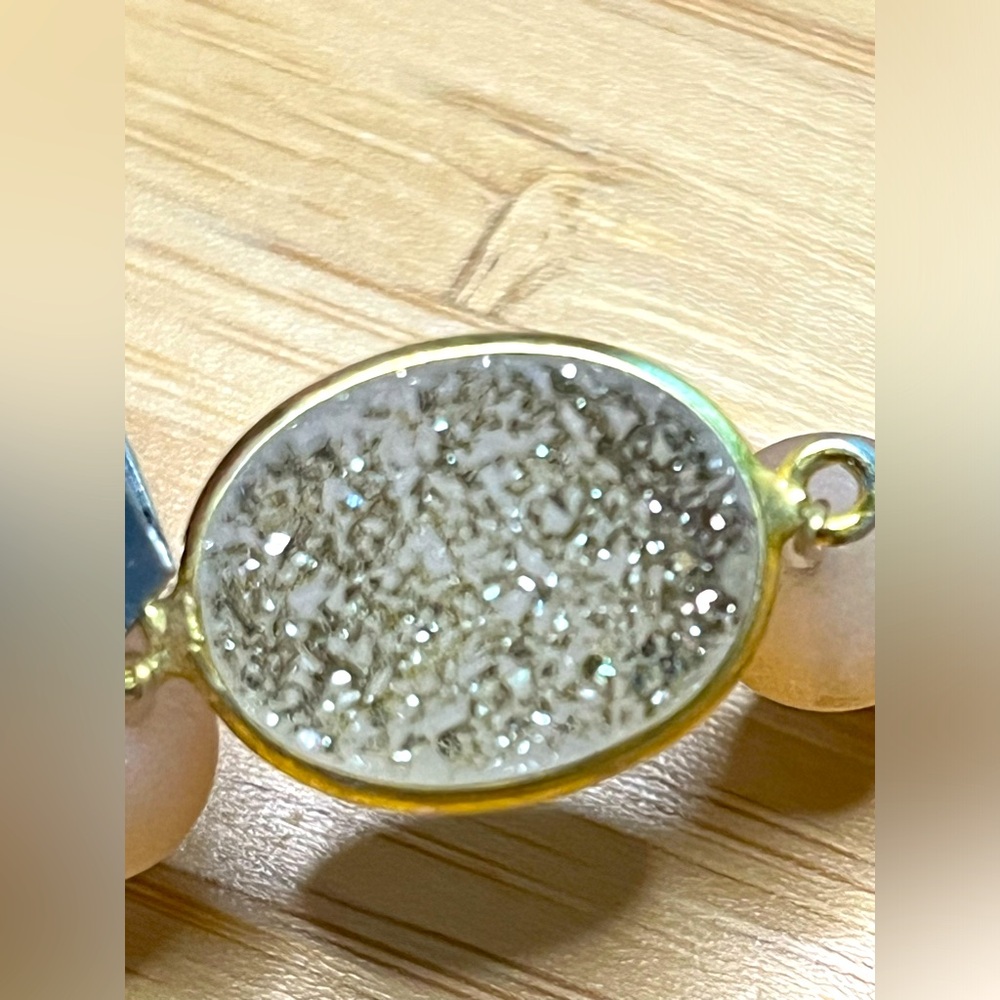 Monica Mauro Druzy Beaded Bracelet, Sterling